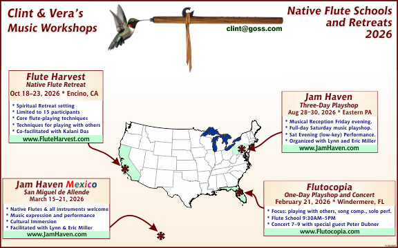 Clint & Vera's Flute Workshop Map